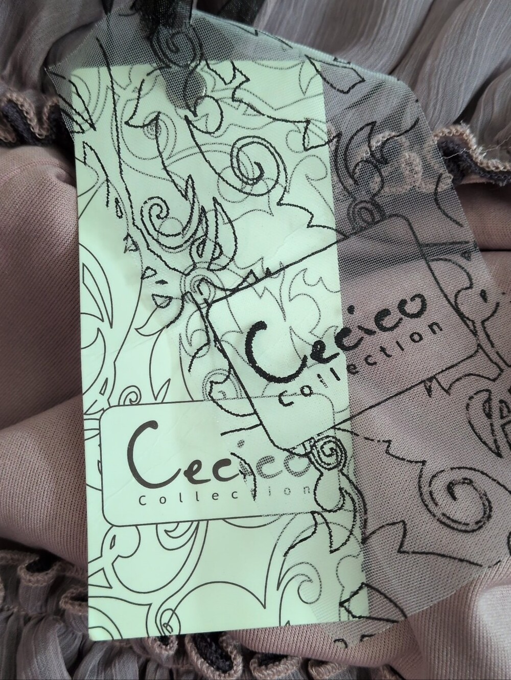 Cece Collection Taupe One Shoulder Ruffle Chiffon Mini Dress Size S - Picture 6 of 8